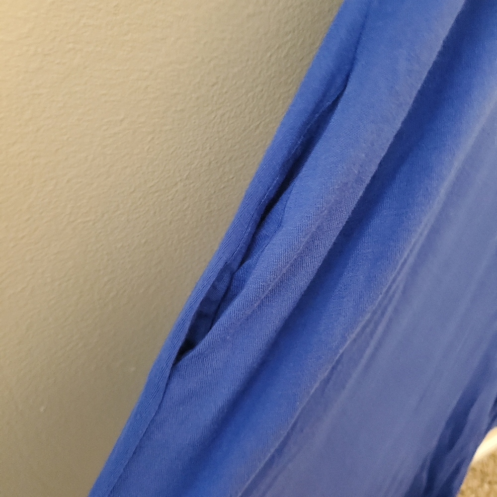 Weaczzy Solid Blue Short Sleeve Dress Size Large - Picture 4 of 4